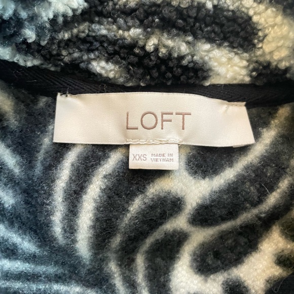 LOFT Black and Cream Fern Teddy Sweater - Picture 4 of 5